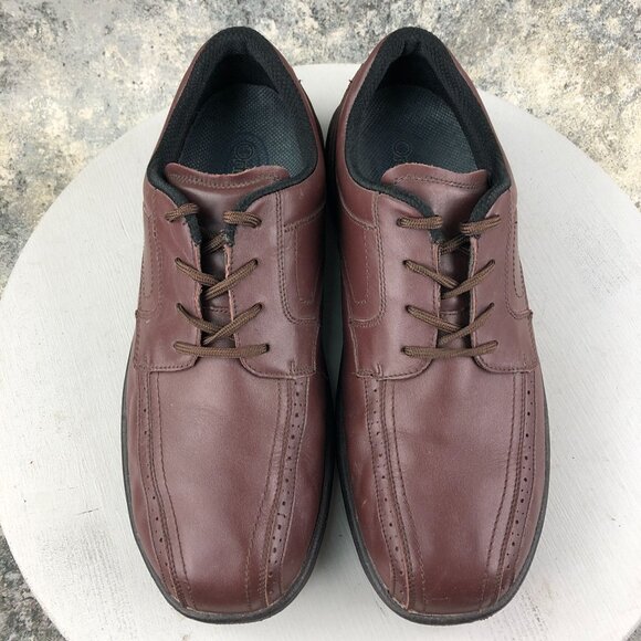 OrthoFeet Men\'s Size 13 2E WIDE Gramercy Brown Leather Dressy Oxfords Shoes 467 main image 13